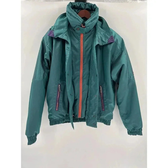 Vintage Union USA Made Roffe Jacket Ski Coat Metallic Green Free Mondo Parka LRG - Picture 1 of 16